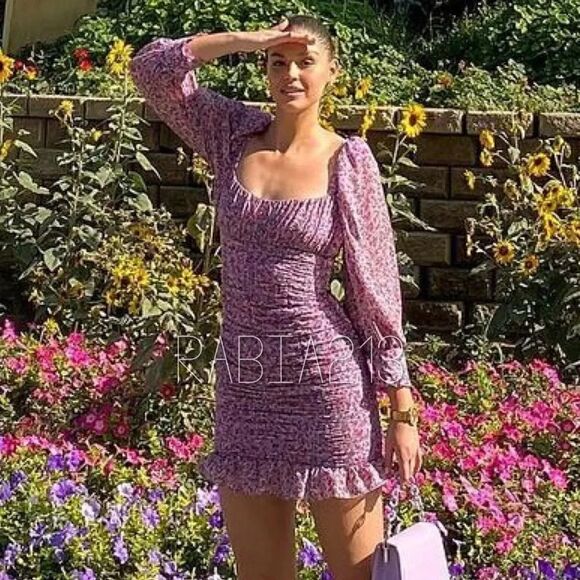 ZARA PRINTED DRESS WITH DRAPING - Picture 6 of 11